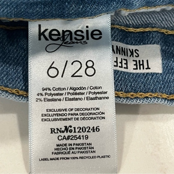 Kensie Blue Denim Stretch High Waist Cutoffs 6/28 - Picture 7 of 10